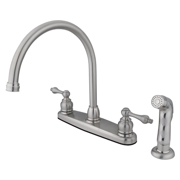 Kingston Brass Vintage 8" Centerset Kitchen Faucet, Brushed Nickel KB728ALSP - main